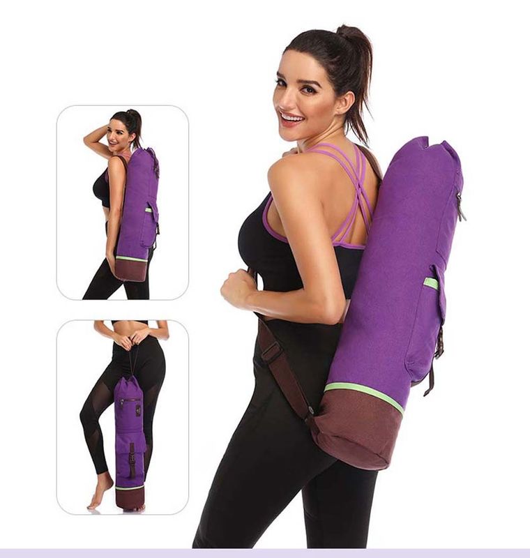 Nosidełko do maty do jogi o dużej pojemności Trwały płócienny bawełniany plecak do jogi Pilates dostawca